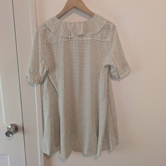 Anthropologie 11.1.Tylho White Printed Button Front Ruffled Neck Tunic - Picture 8 of 14